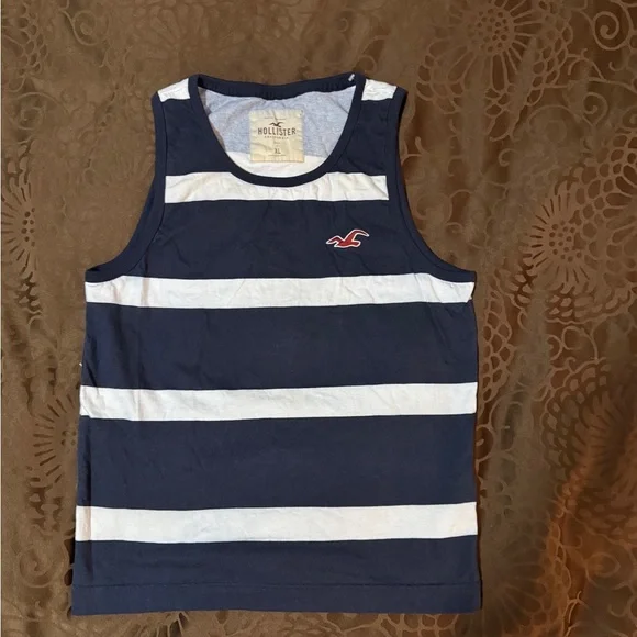 Men’s Hollister Navy and White Striped Tank Top Size XL - Picture 5 of 5